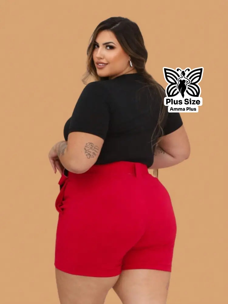 Blusa Canelada Gola Redonda Básica Plus Size - Amma Plus