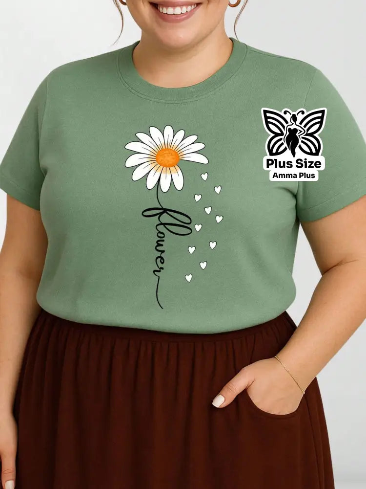 Blusa Estampada Margarida Flower Plus Size - Amma Plus