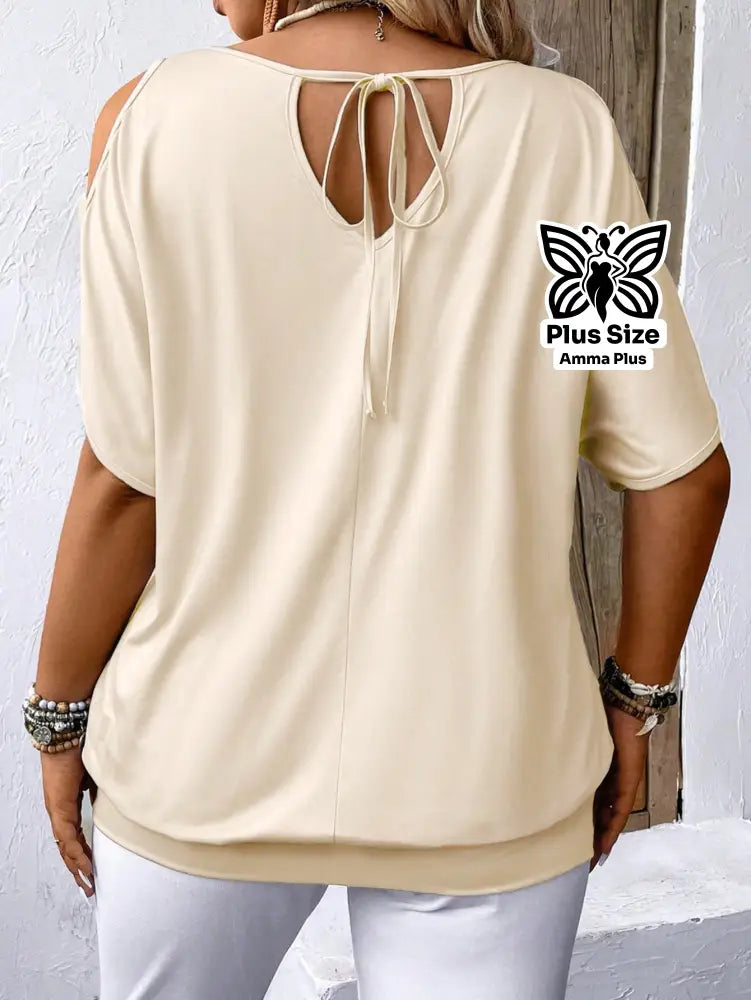 Blusa Estampada Ombro Vazado Floral Plus Size - Amma Plus