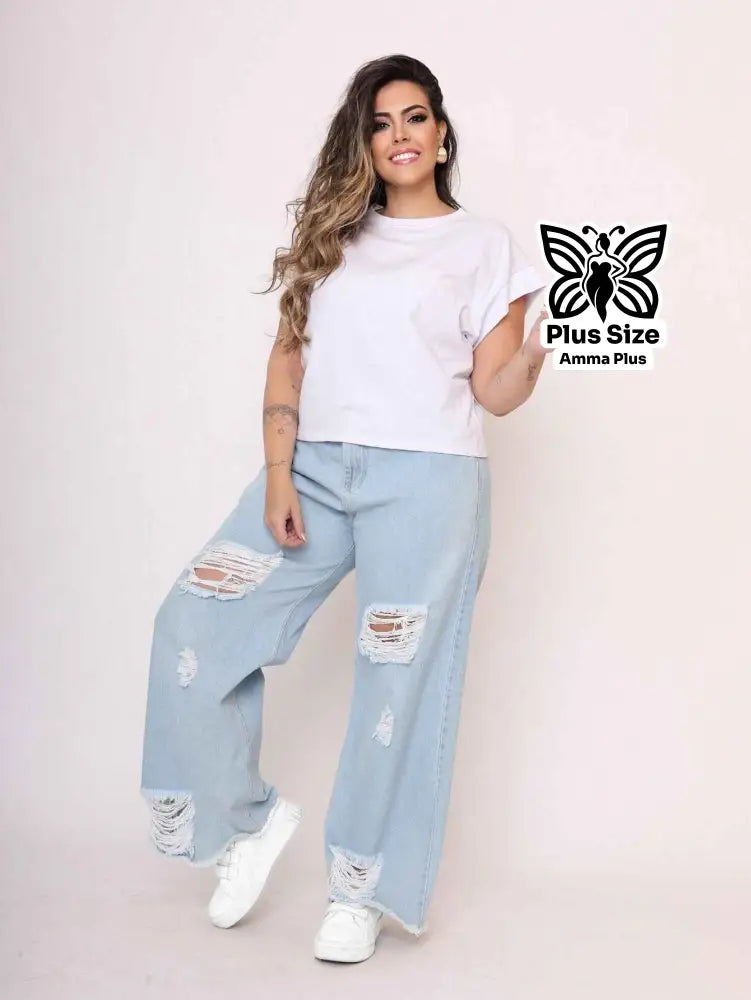 Blusa Básica Gola Redonda Confortável Plus Size
