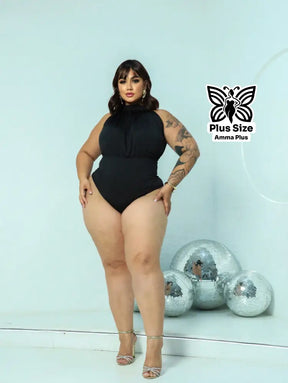 Blusa Body Regata Decote Halter Elegante Plus Size - Amma Plus