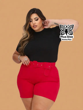 Blusa Canelada Gola Redonda Básica Plus Size - Amma Plus