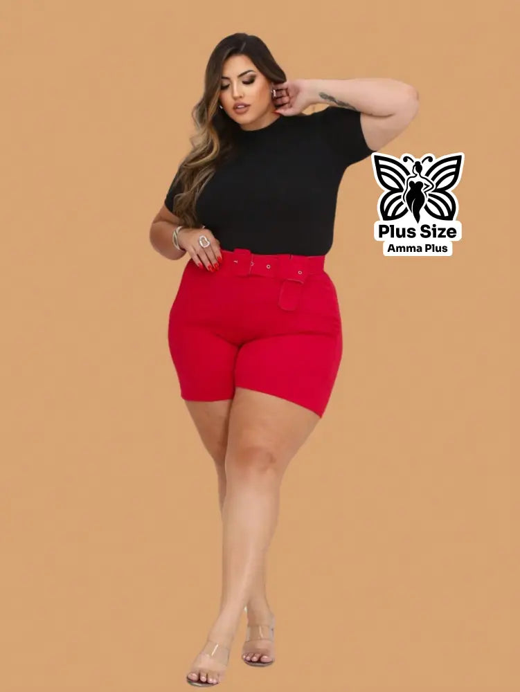 Blusa Canelada Gola Redonda Básica Plus Size - Amma Plus
