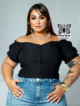 Blusa Ciganinha Com Botões Frontais Plus Size - Amma Plus