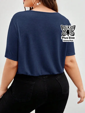 Blusa Decote V Com Tiras Cruzadas Plus Size - Amma Plus