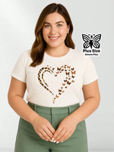 Blusa Estampada Coração Borboletas Plus Size - Amma Plus
