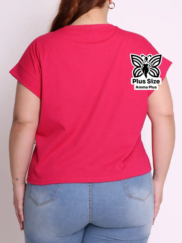Blusa Estampada Coração Listrado Plus Size - Amma Plus