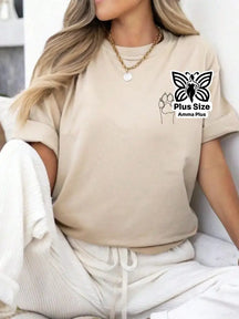 Blusa Estampada Minimalista Pegada De Pata Plus Size - Amma Plus