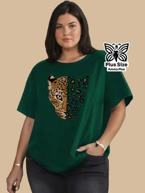 Blusa Estampada Onça Estilo Selvagem Plus Size - Amma Plus