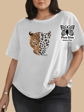 Blusa Estampada Onça Estilo Selvagem Plus Size - Amma Plus