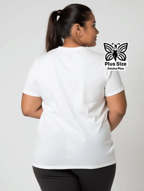 Blusa Estampada Símbolo Infinito Corações Plus Size - Amma Plus
