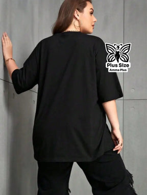 Blusa Oversized Estampada Brooklyn New York Plus Size - Amma Plus
