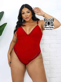 Body Canelado Com Bojo Alças Reforçadas Detalhe Renda Plus Size