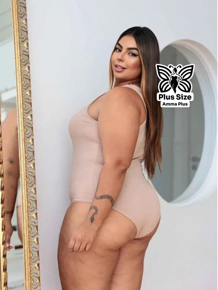 Body Regata Gola Redonda Básico Confortável Casual Plus Size