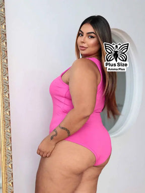 Body Regata Gola Redonda Básico Confortável Casual Plus Size