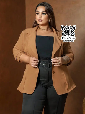 Calça Alfaiataria Reta Com Cinto Elegante Plus Size - Amma Plus