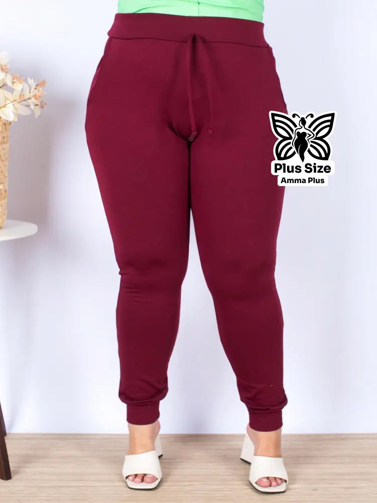 Calça Jogger Ajustada Cós Elástico Com Amarração Plus Size - Amma Plus