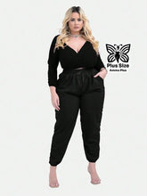 Calça Jogger Cós Elástico Com Bolsos Casual Plus Size - Amma Plus