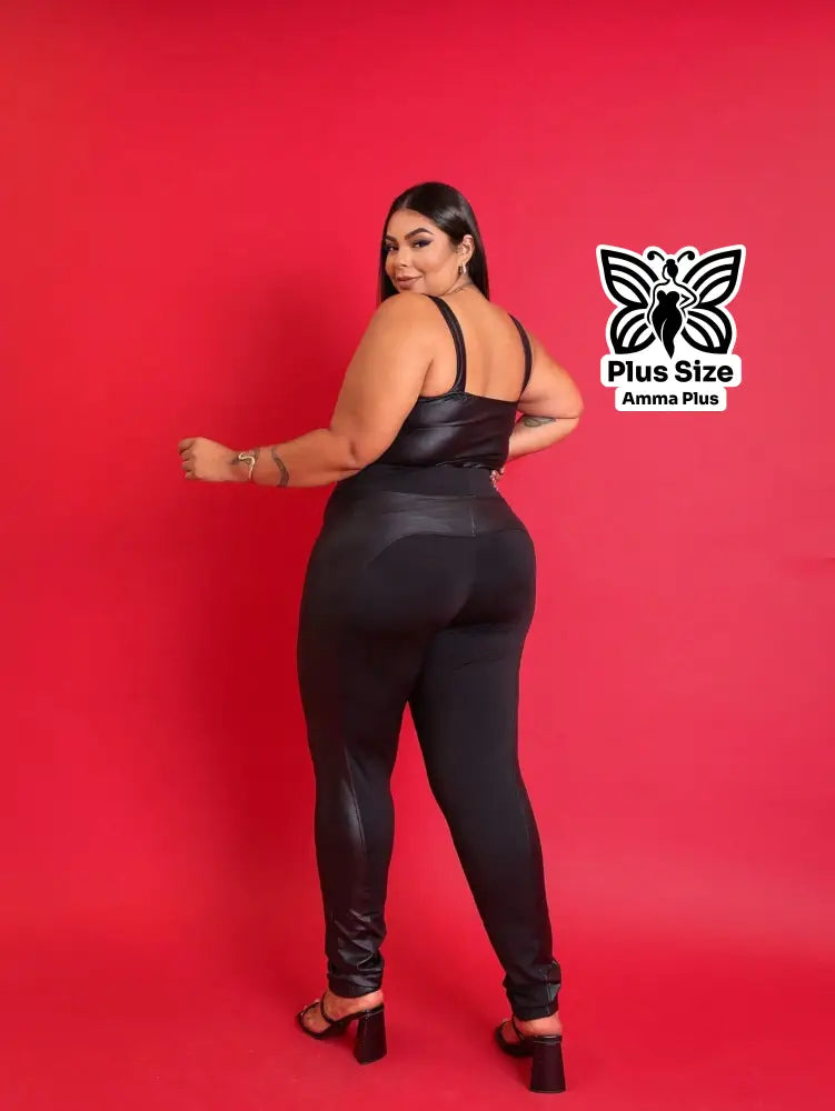 Calça Montaria Justa Cintura Alta Sem Bolsos Plus Size - Amma Plus