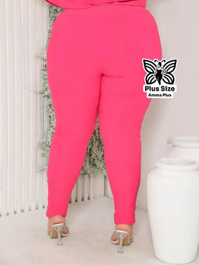 Calça Skinny Cintura Alta Com Detalhe De Tachas Plus Size - Amma Plus