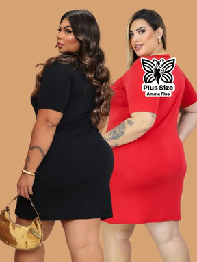 Conjunto 2 Vestidos Curtos Casuais Plus Size - Amma Plus