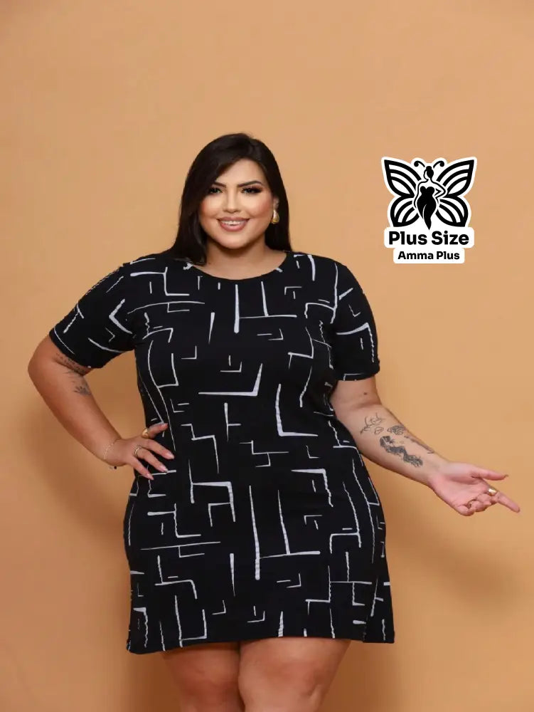 Conjunto 2 Vestidos Curtos Casuais Plus Size - Amma Plus