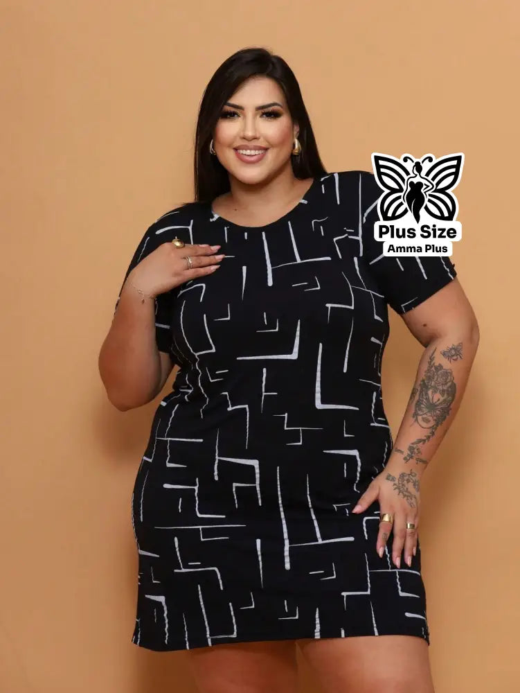 Conjunto 2 Vestidos Curtos Casuais Plus Size - Amma Plus