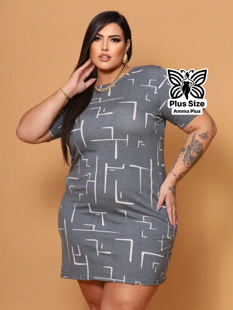 Conjunto 2 Vestidos Curtos Casuais Plus Size - Amma Plus