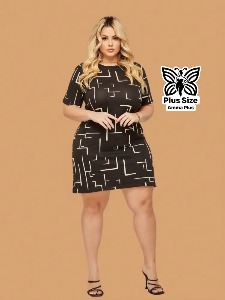 Conjunto 2 Vestidos Curtos Casuais Plus Size - Amma Plus
