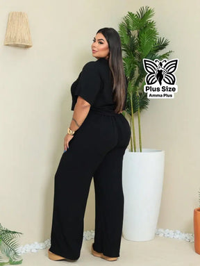Conjunto Blusa Social Com Calça De Alfaiataria Plus Size - Amma Plus