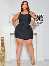 Conjunto Regata Com Cinto E Short Alfaiataria Plus Size - Amma Plus
