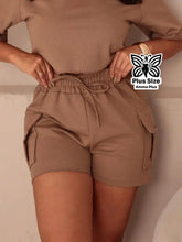 Short Cargo Moletinho Cintura Alta Conforto Plus Size - Amma Plus