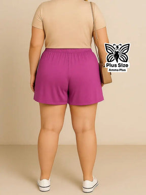 Short Godê Cintura Alta Casual Plus Size - Amma Plus