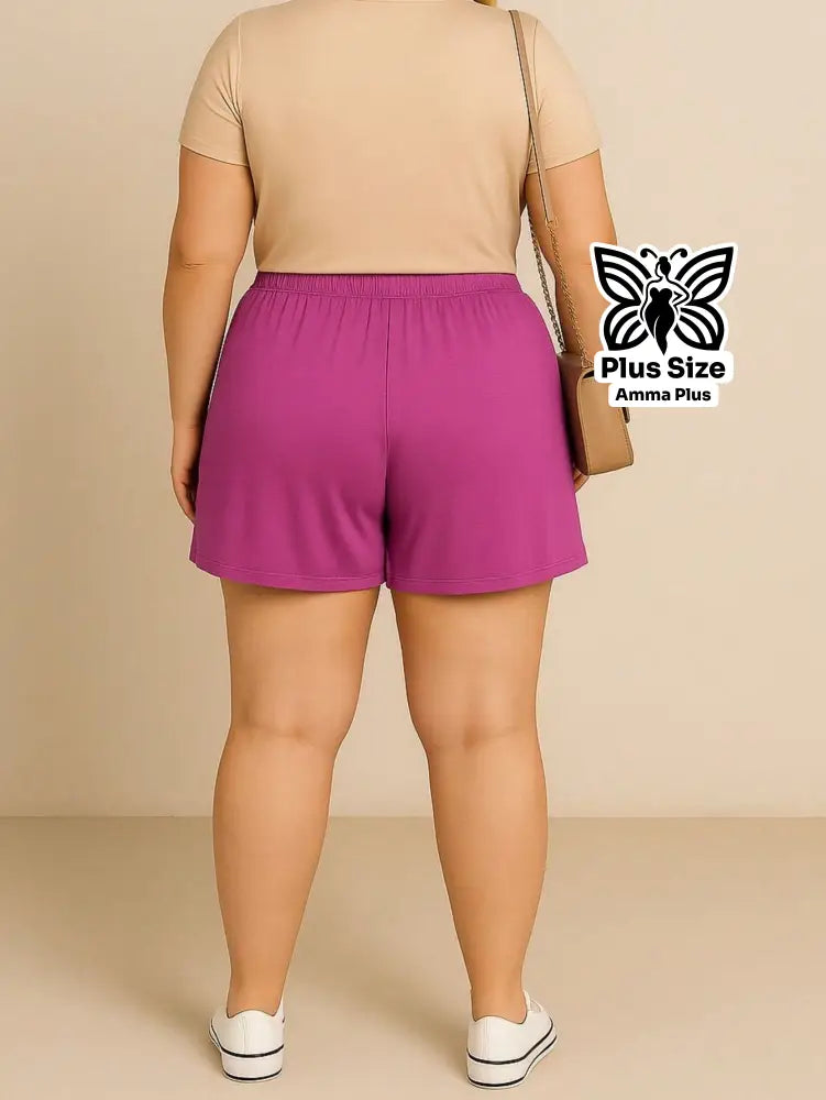 Short Godê Cintura Alta Casual Plus Size - Amma Plus